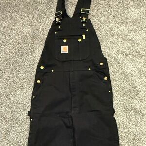 Carhartt Black Cargo Bib Overalls